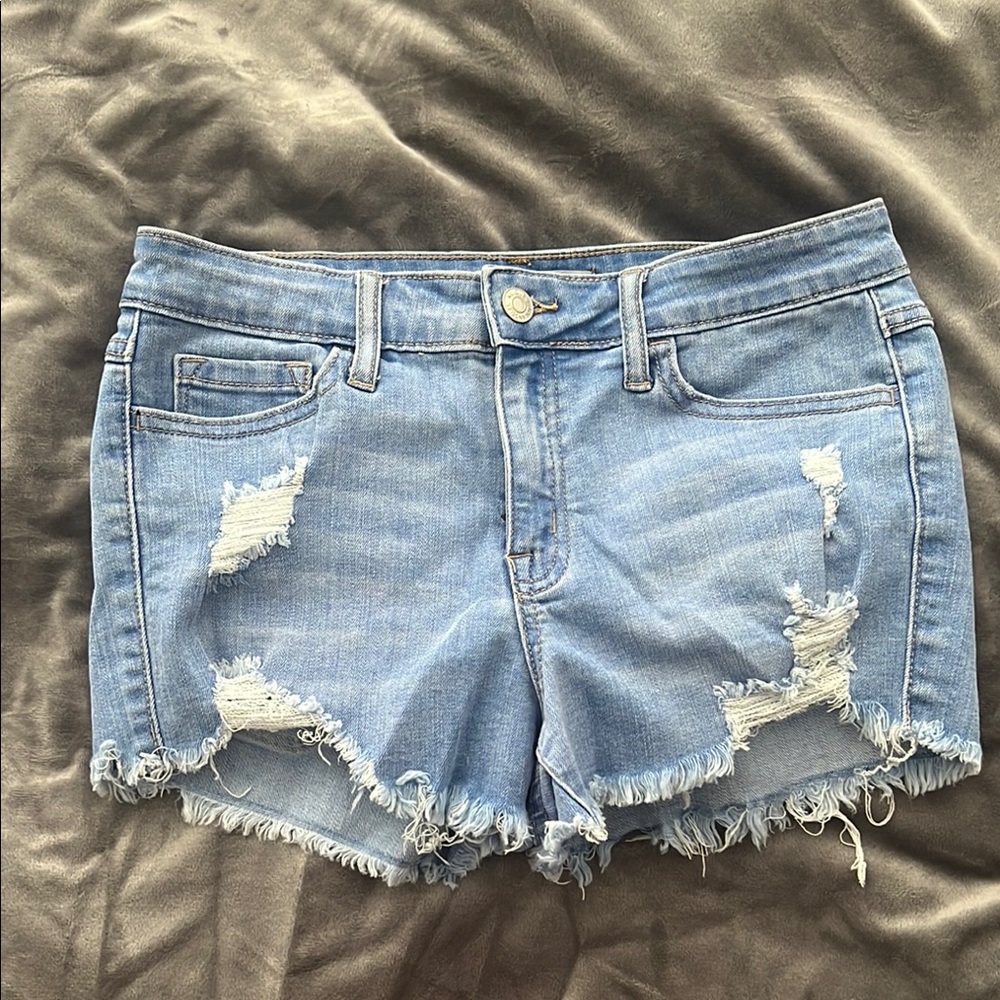 Distressed Denim Shorts